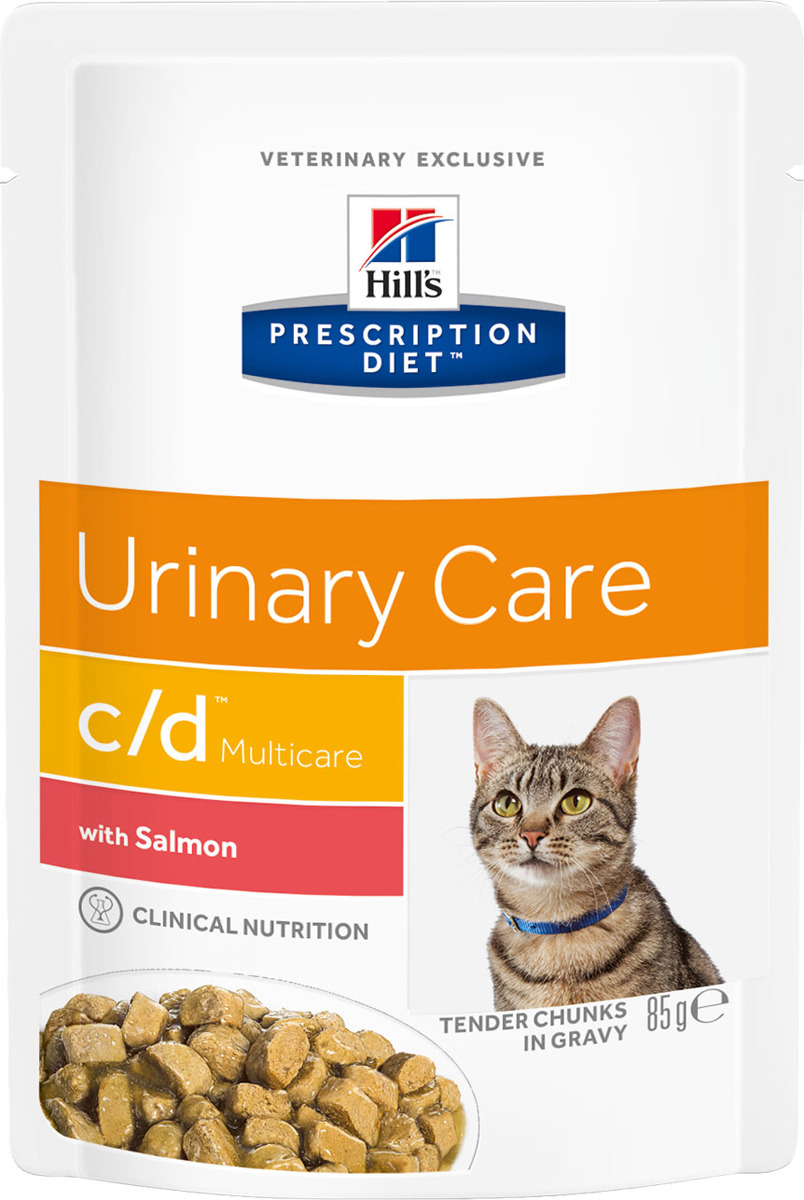 фото Корм влажный Hill's Prescription Diet c/d Multicare Urinary Care для кошек для поддержания здоровья мочевыводящих путей, с лососем, 85 г