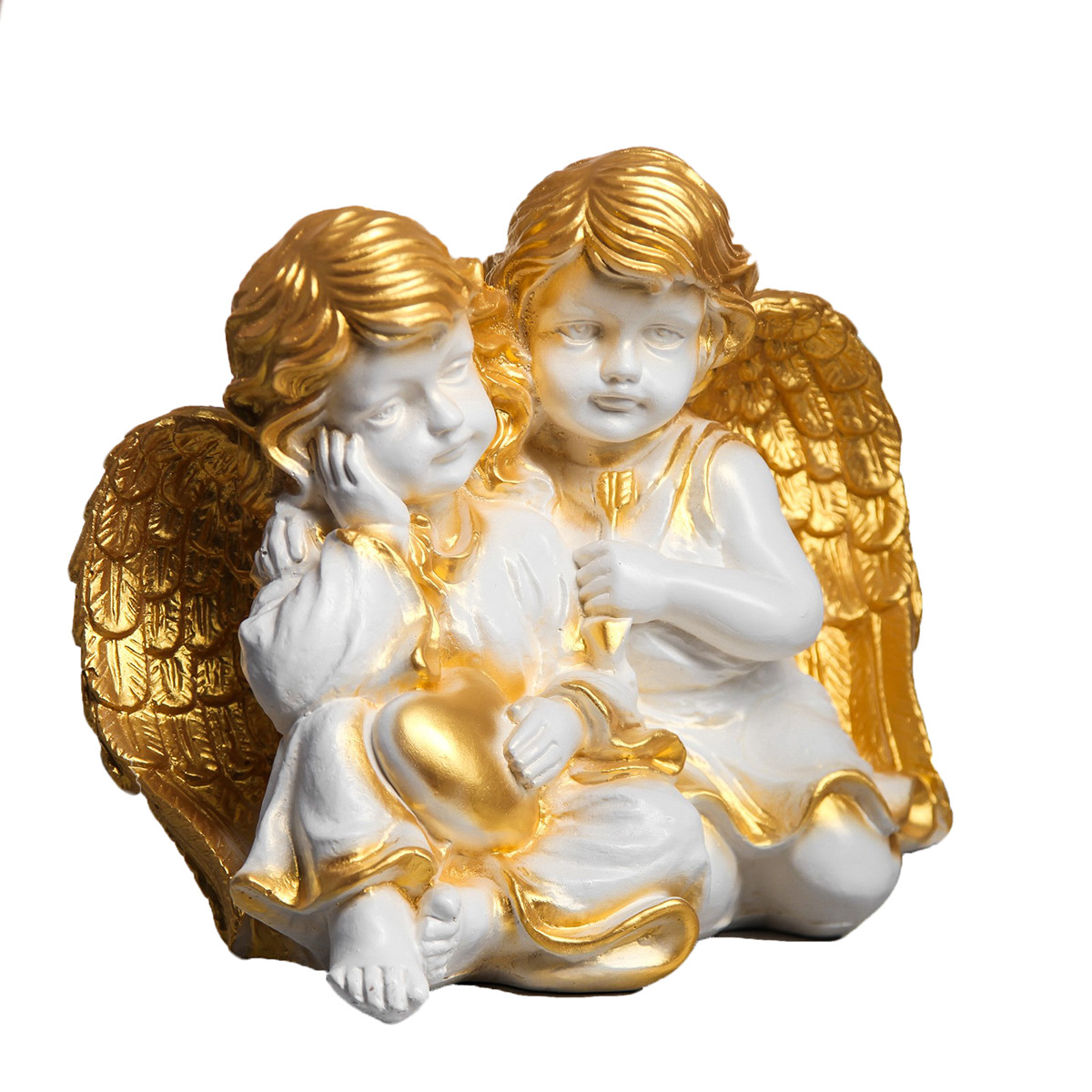 фото Статуэтка Premium Gips Пара ангелов с сердцем, 106713, 20 х 31 х 27 см