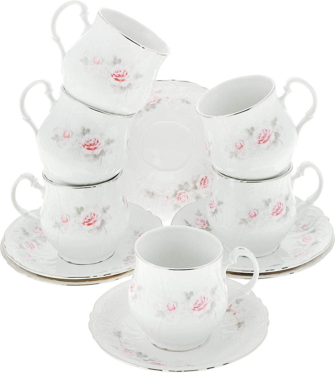 Сервиз чайный Thun 1794 a.s. Бледные розы, БТФ0315, 12 предметов