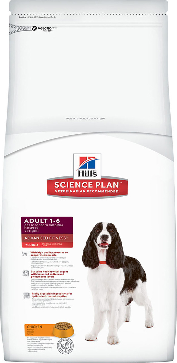 фото Корм сухой Hill's Science Plan Advanced Fitness Medium для собак мелких и средних пород от 1 до 7 лет, с курицей, 2,5 кг