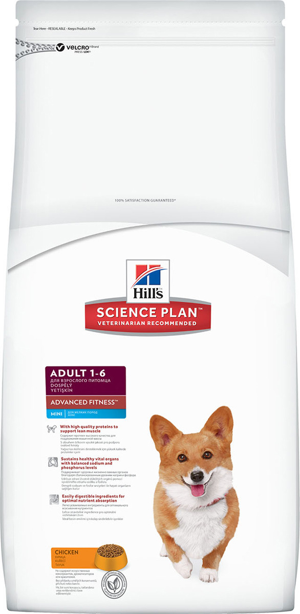 фото Корм сухой Hill's Science Plan Advanced Fitness Mini для собак мелких и средних пород от 1 до 7 лет, с курицей, 2,5 кг