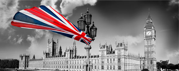 фото Картина Экорамка Британский флаг 50x20 см, Холст