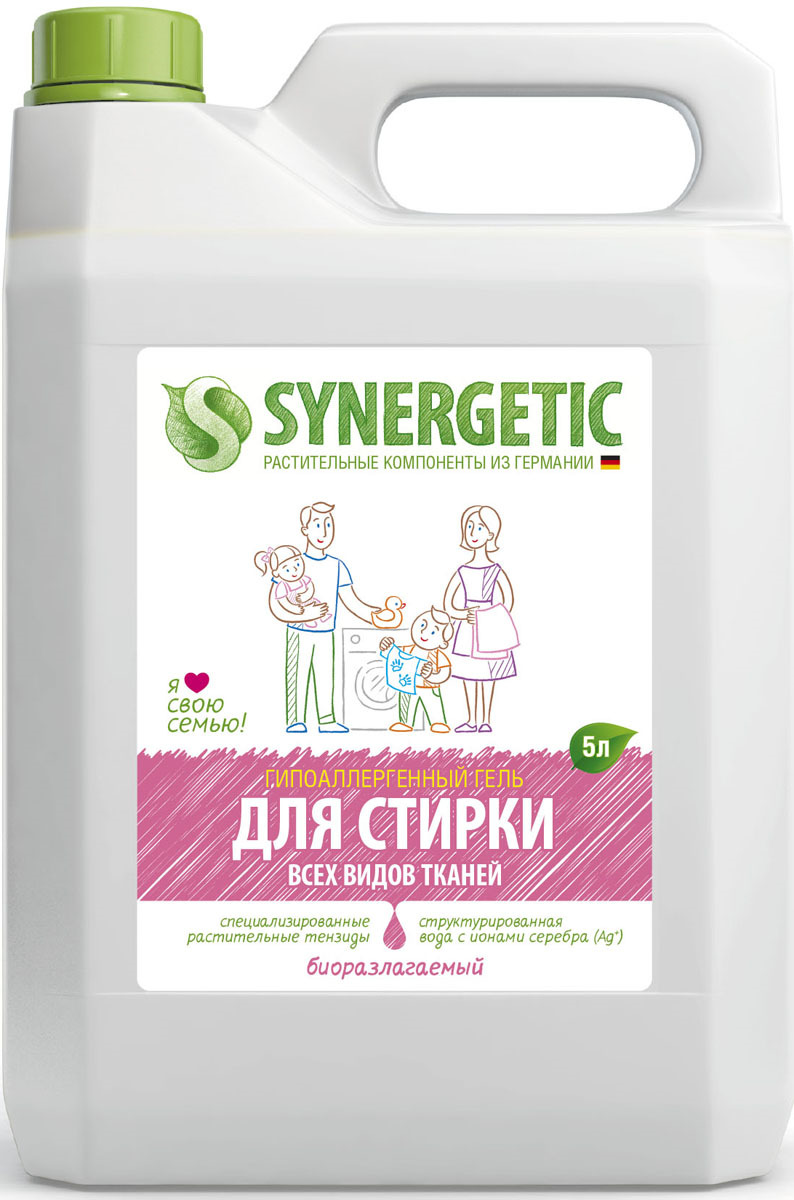 фото Средство для стирки "Synergetic", концентрированное, 5 л