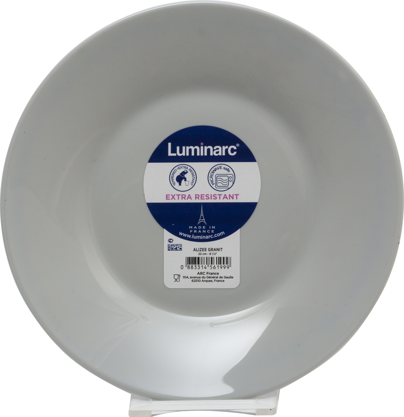 Тарелка десертная Luminarc Ализе Гранит, L7078, белый, диаметр 22 см