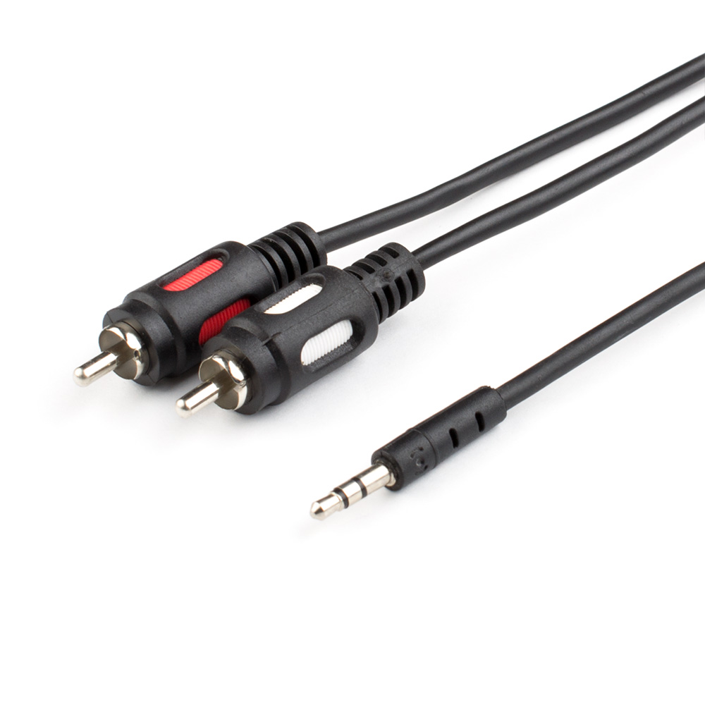Кабель ATcom 5м (mini Jack 3.5 мм (male) - 2 RCA (male), стерео, пакет), AT0709, черный Кабель ATcom 5м (mini Jack 3.5 мм (male) - 2 RCA (male), стерео, пакет), AT0709, черный