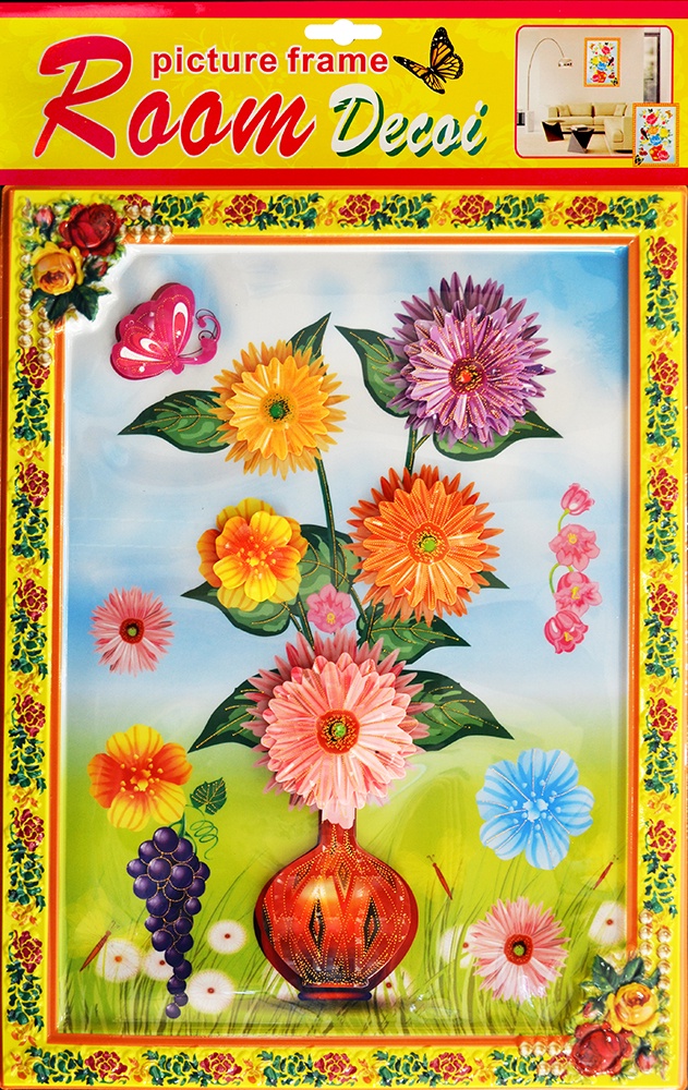 Наклейка Room Décor Объемная картина-наклейка из пластика 32х42см, Цветы, PLA пластик
