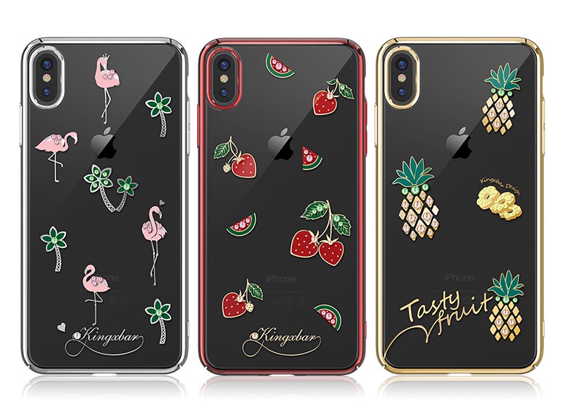 фото Чехол для сотового телефона Kingxbar Tropical Series для iPhone Xs Max, прозрачный, красный