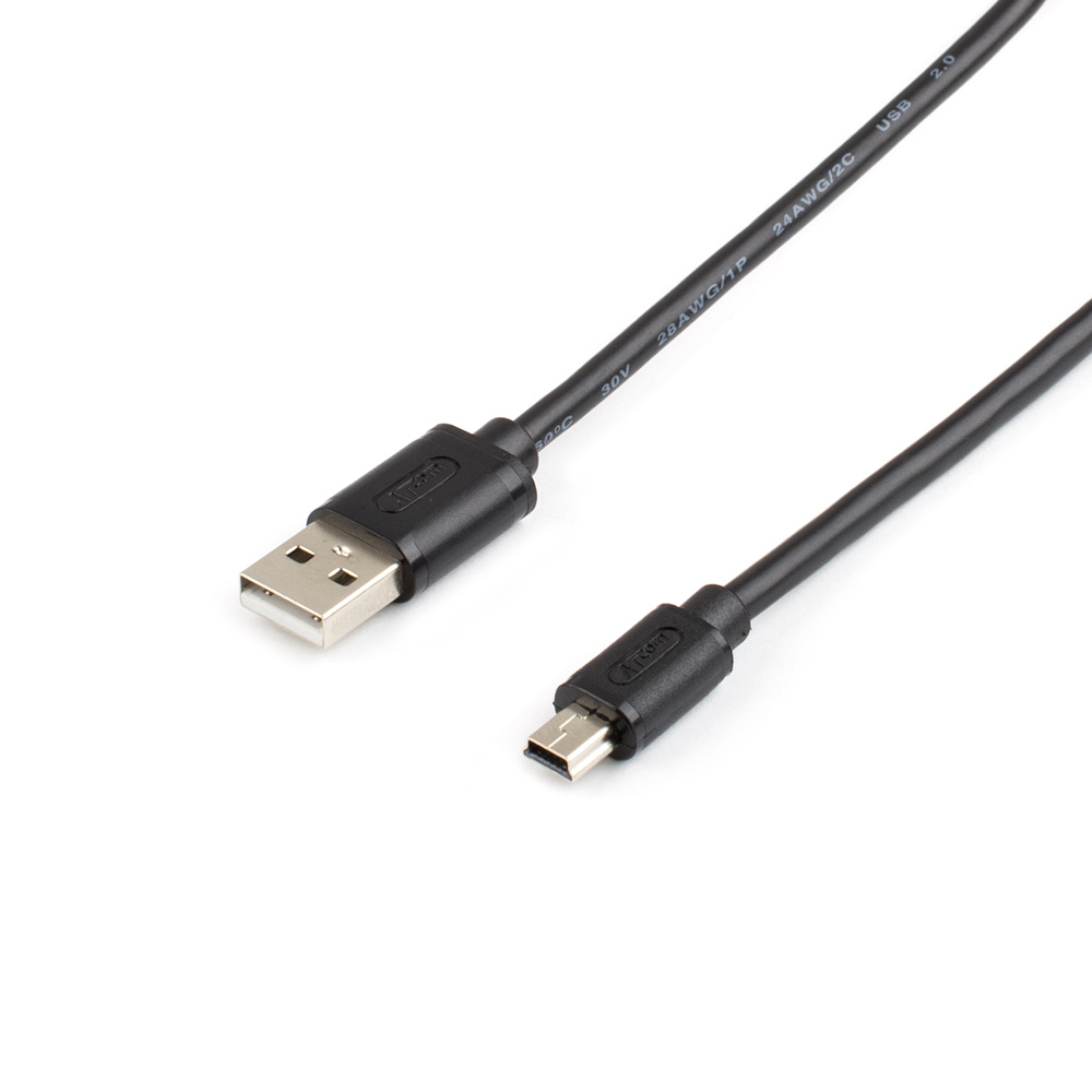 Кабель ATcom USB (Am) - mini USB, 1,8 м, пакет, AT3794, черный