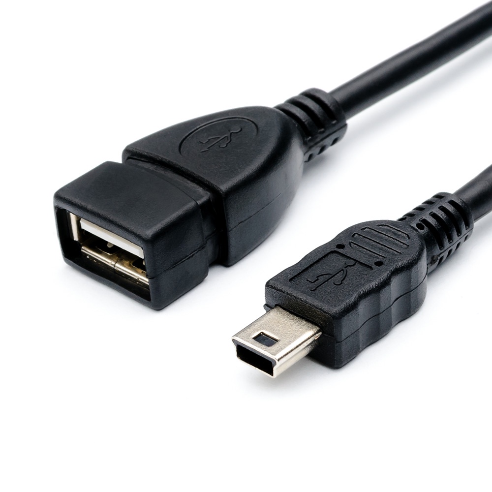 фото Кабель ATcom  0.8 м USB (Af) - mini USB OTG, AT2821, черный
