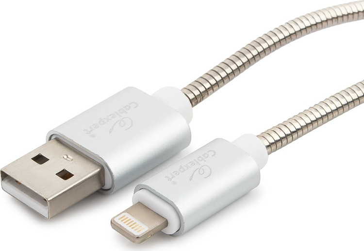 фото Кабель Cablexpert Gold, для Apple, AM/Lightning, 1 м, серебристый