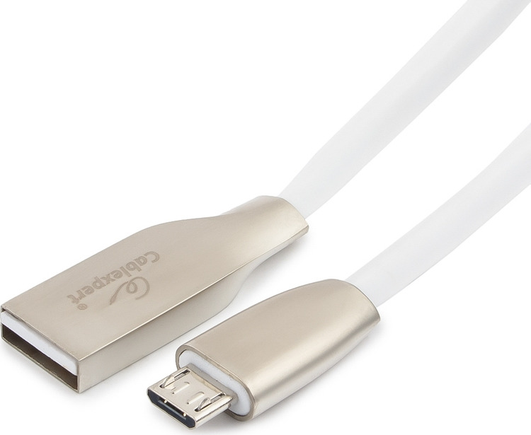 фото Кабель Cablexpert Gold, USB 2.0, AM/microB, 1 м, белый