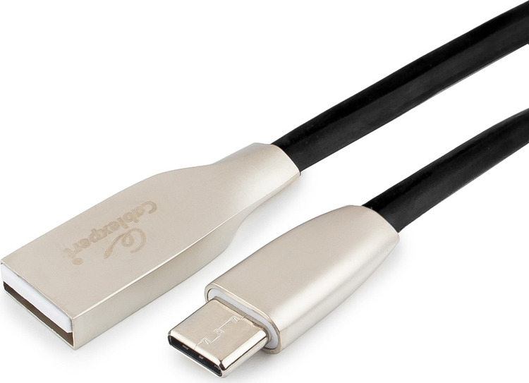 фото Кабель Cablexpert Gold, USB 2.0, AM/Type-C, 1,8 м, черный