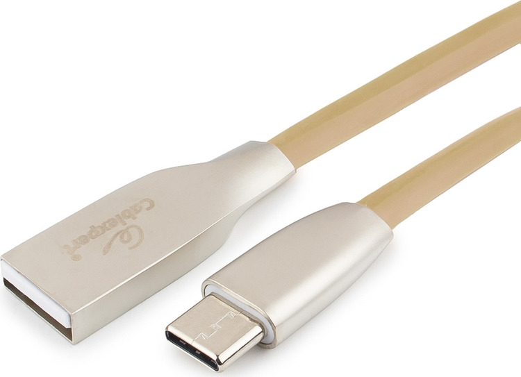 фото Кабель Cablexpert Gold, USB 2.0, AM/Type-C, 1 м, CC-G-USBC01Gd-1M, золотой