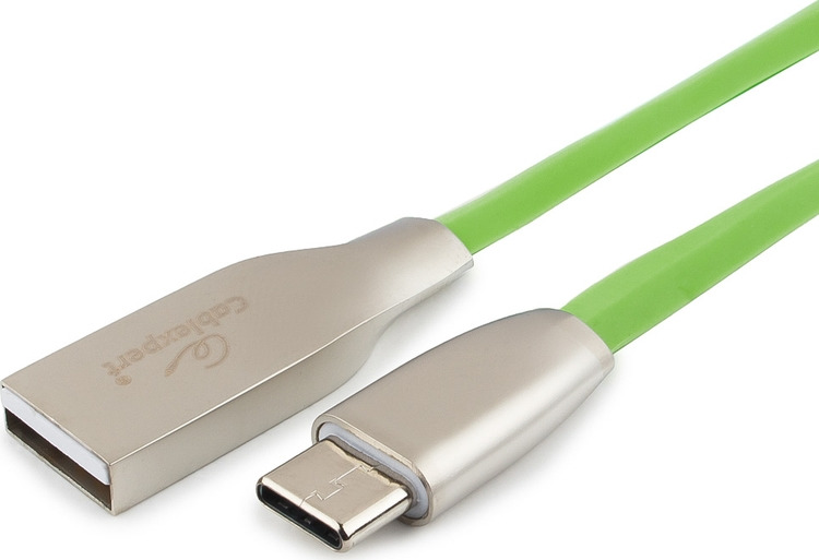 фото Кабель Cablexpert Gold, USB 2.0, AM/Type-C, 1 м, зеленый