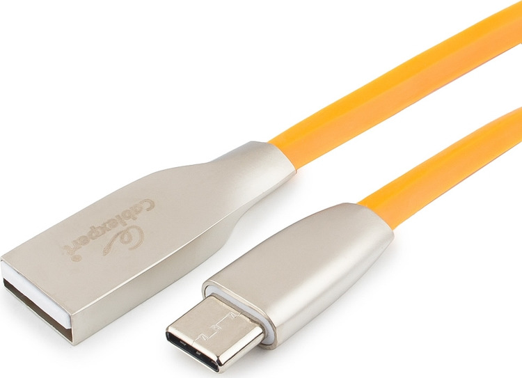 фото Кабель Cablexpert Gold, USB 2.0, AM/Type-C, 1 м, оранжевый