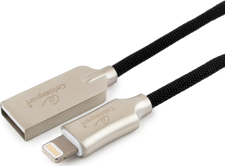 фото Кабель Cablexpert Platinum, USB для Apple MFI, AM/Lightning, 0,5 м, с оплеткой, черный