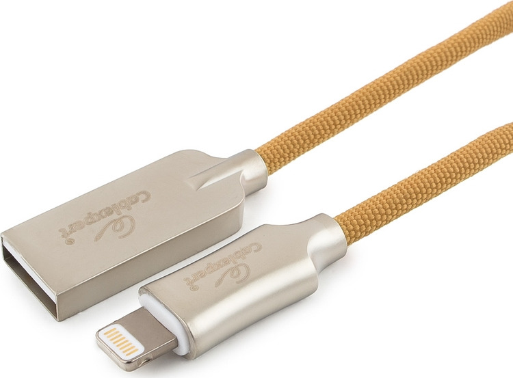 фото Кабель Cablexpert Platinum, USB для Apple MFI, AM/Lightning, 1,8 м, с оплеткой, золотой