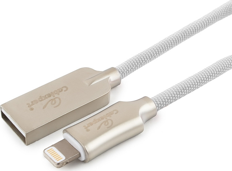 фото Кабель Cablexpert Platinum, USB для Apple MFI, AM/Lightning, 1 м, с оплеткой, белый