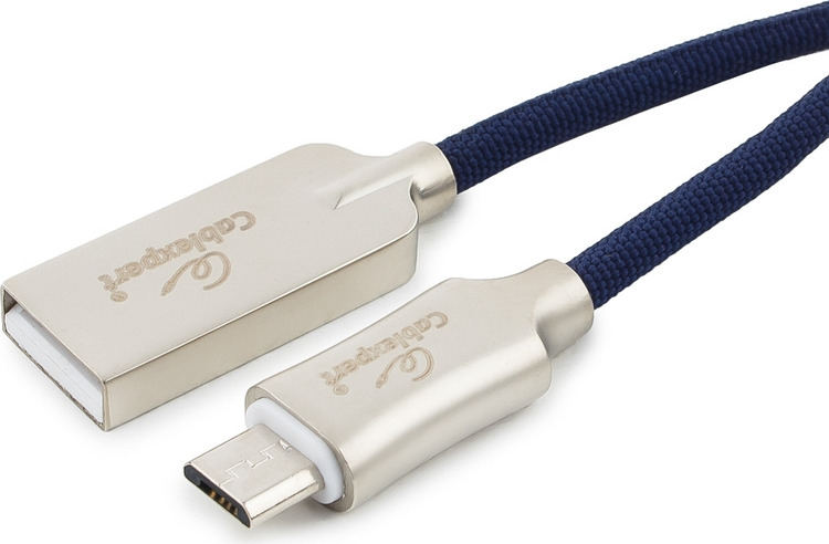 фото Кабель Cablexpert Platinum, USB 2.0, AM/microB, 1,8 м, с оплеткой, синий