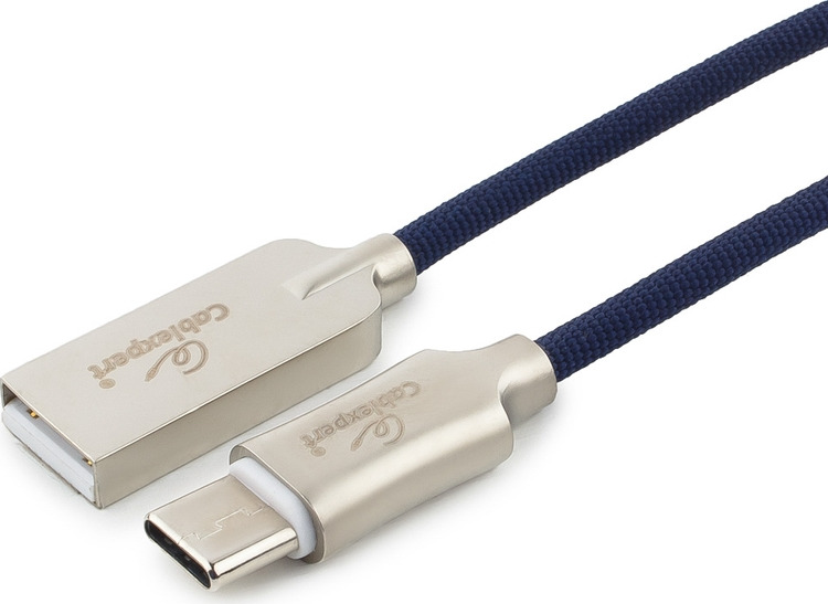 фото Кабель Cablexpert Platinum, USB 2.0, AM/Type-C, 1,8 м, с оплеткой, синий