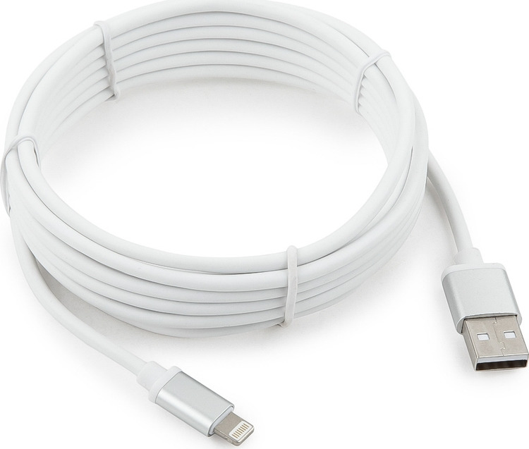 фото Кабель Cablexpert Silver, для Apple, AM/Lightning, 3 м, белый