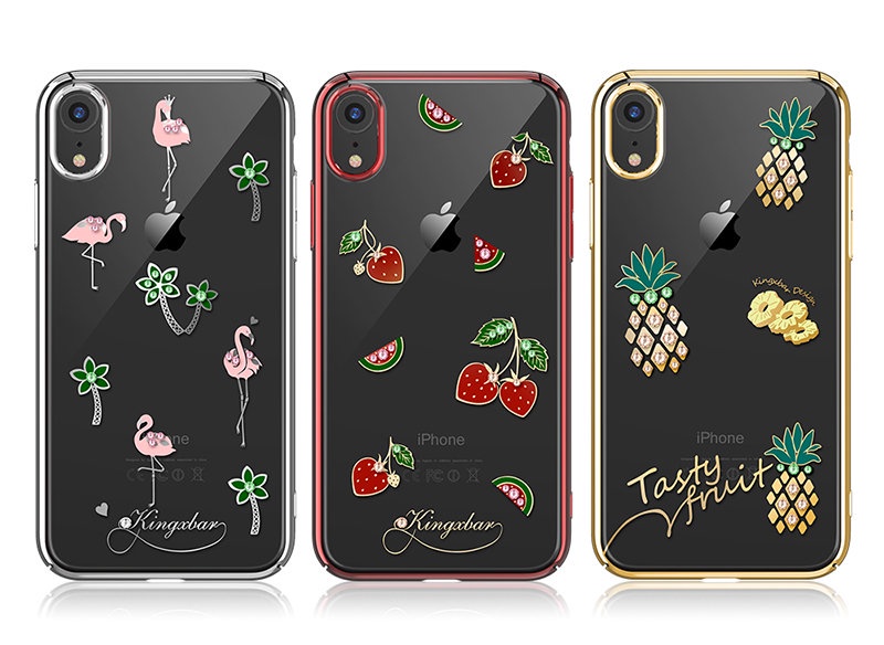 фото Чехол для сотового телефона Kingxbar Tropical Series для iPhone XR Flamingo, прозрачный, серебристый