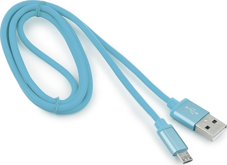 фото Кабель Cablexpert Silver, USB 2.0, AM/microB, 1 м, синий