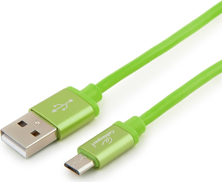 фото Кабель Cablexpert Silver, USB 2.0, AM/microB, 1 м, зеленый