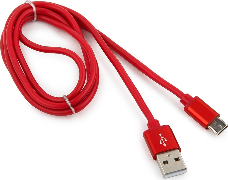 фото Кабель Cablexpert Silver, USB 2.0, AM/Type-C, 1 м, красный