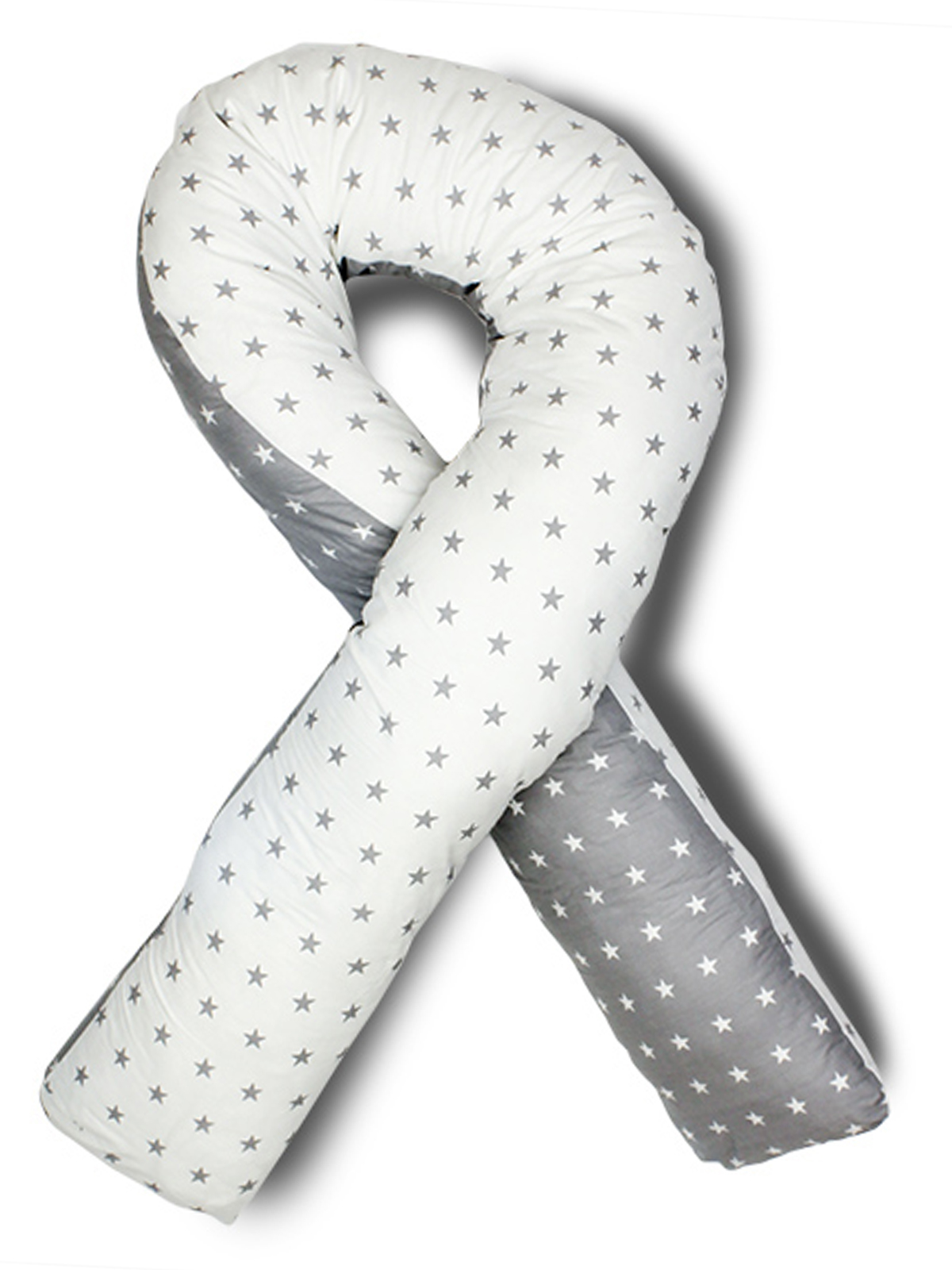 Подушка для кормящих и беременных Body Pillow форма U звезды комби, серый, белый