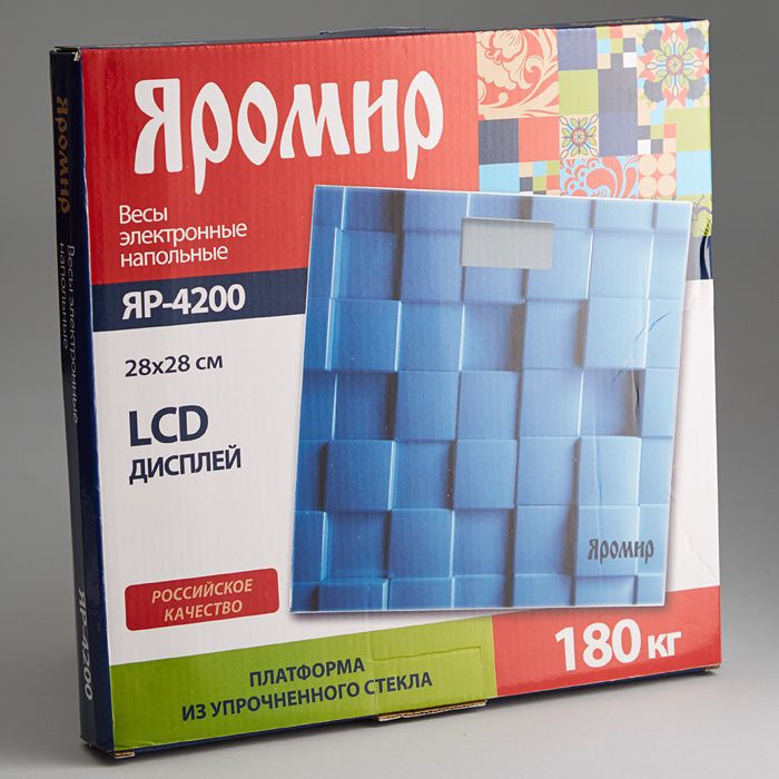 фото Напольные весы Яромир ЯР-4200 Геометрия, электронные, синий