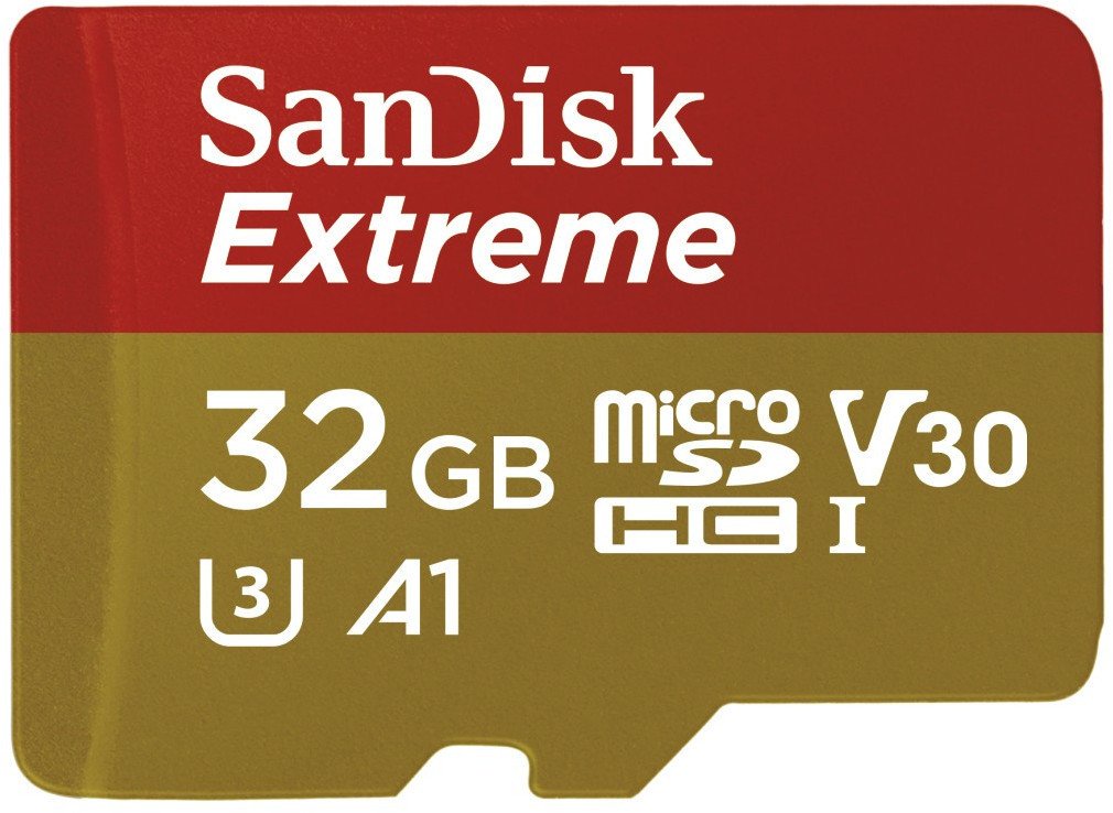 фото Карта памяти SanDisk MicroSD  32GB Class 10 Extreme UHS-I A1 V30 U3 (100 Mb/s) + SD адаптер