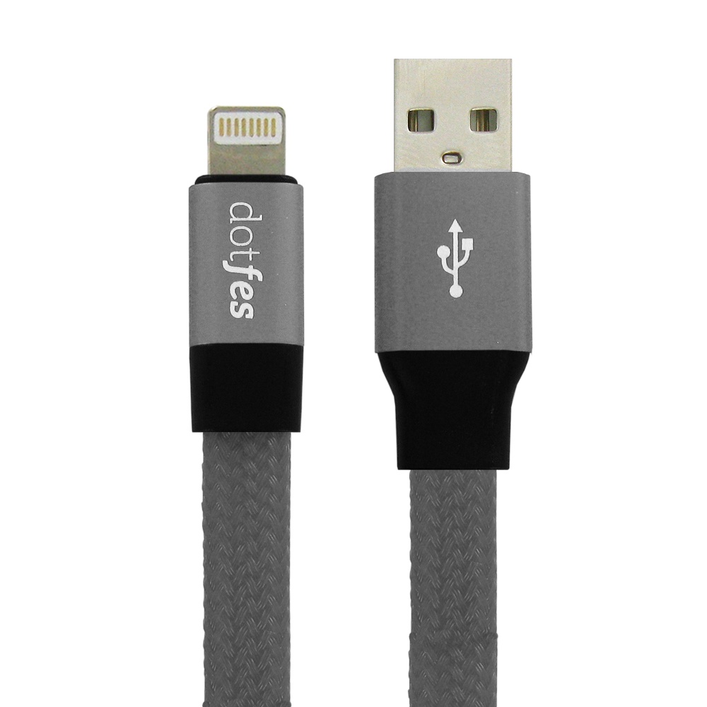 фото USB кабель Dotfes A09 Self-Rolling Lightning (0,8m), gray