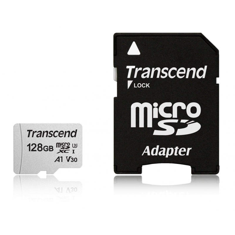 фото Карта памяти Transcend MicroSD 128GB 300S UHS-I U1 + SD адаптер