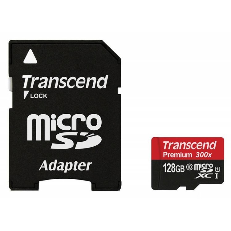 фото Карта памяти Transcend MicroSD 128GB Class 10 UHS-I + SD адаптер