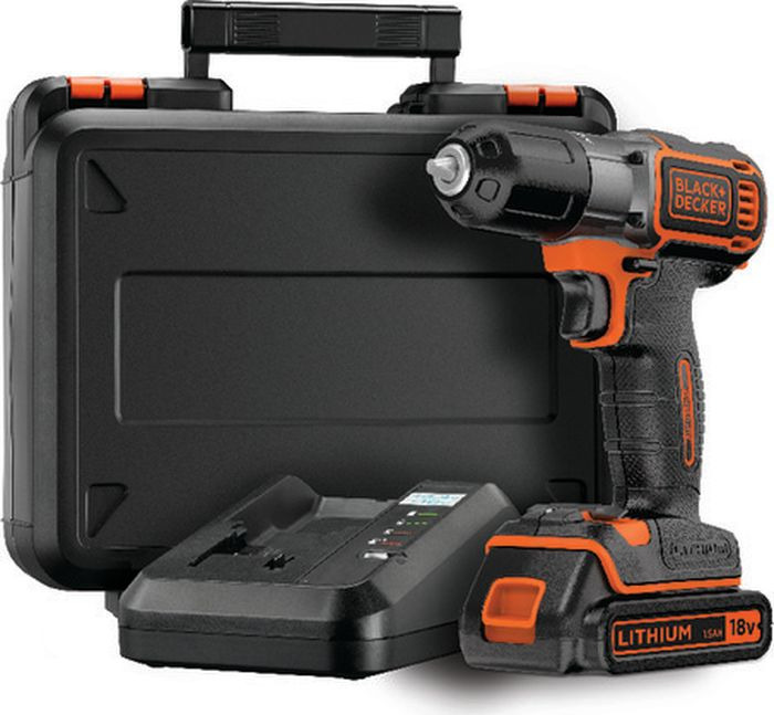 фото Дрель-шуруповерт Black & Decker ASD18K, аккумуляторная, оранжевый, черный Black+decker