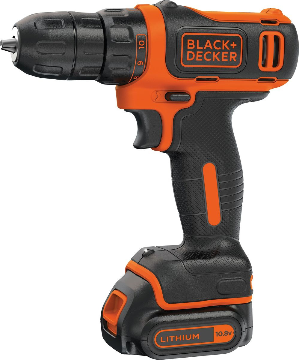 фото Дрель-шуруповерт Black & Decker BDCDD12B, аккумуляторная, оранжевый, черный Black+decker