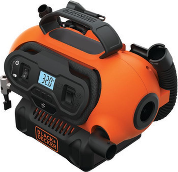 фото Компрессор 3 в 1 Black & Decker BDCINF18N, без аккумулятора, оранжевый, черный Black+decker