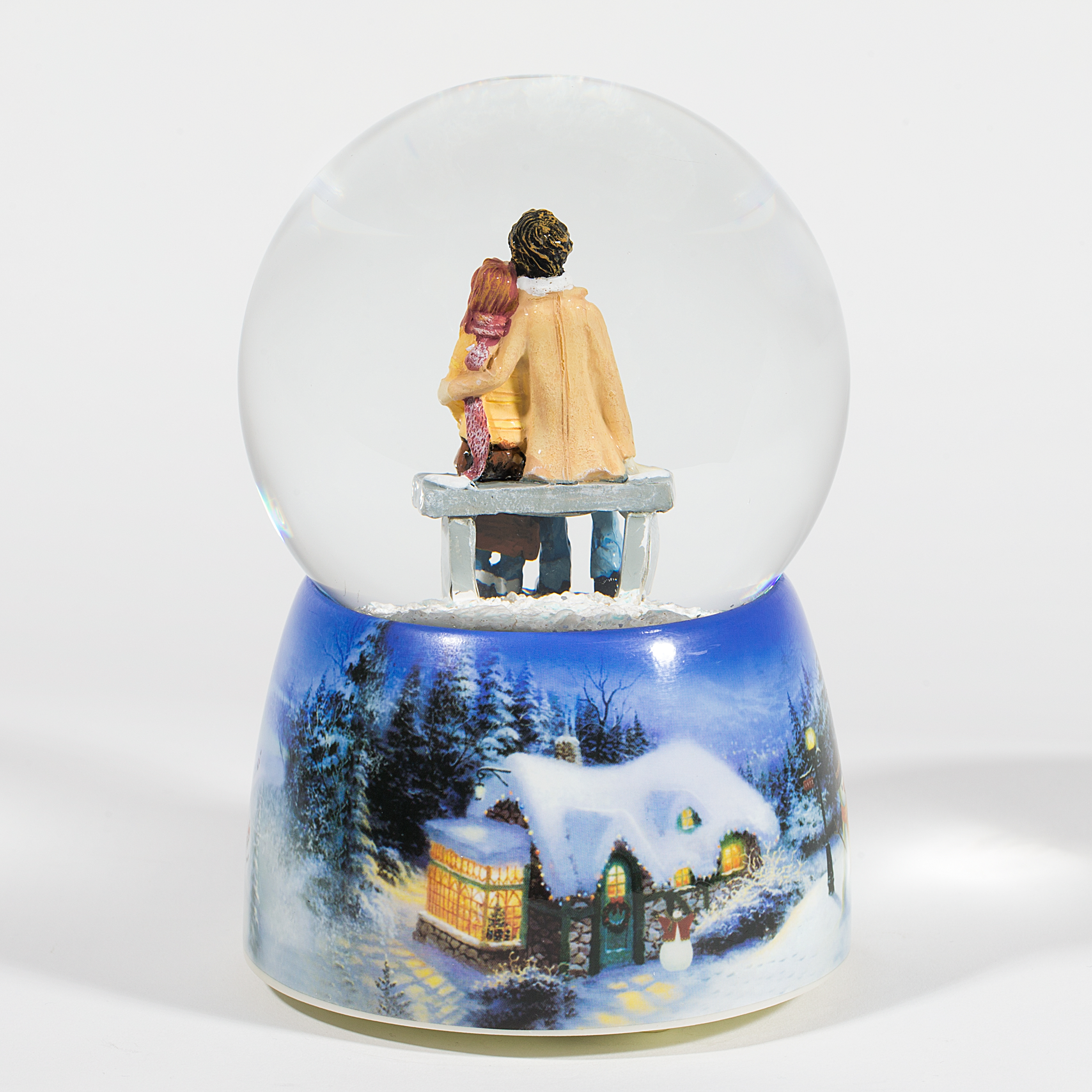 фото Статуэтка Glassglobe Стеклянный шар со снегом "Первое свидание", Стекло, Вода, Керамика