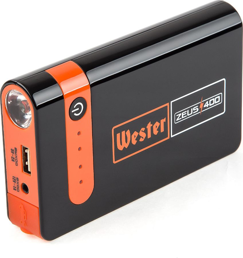 Пусковое устройство Wester Zeus 400, оранжевый, черный, 10000 мАч