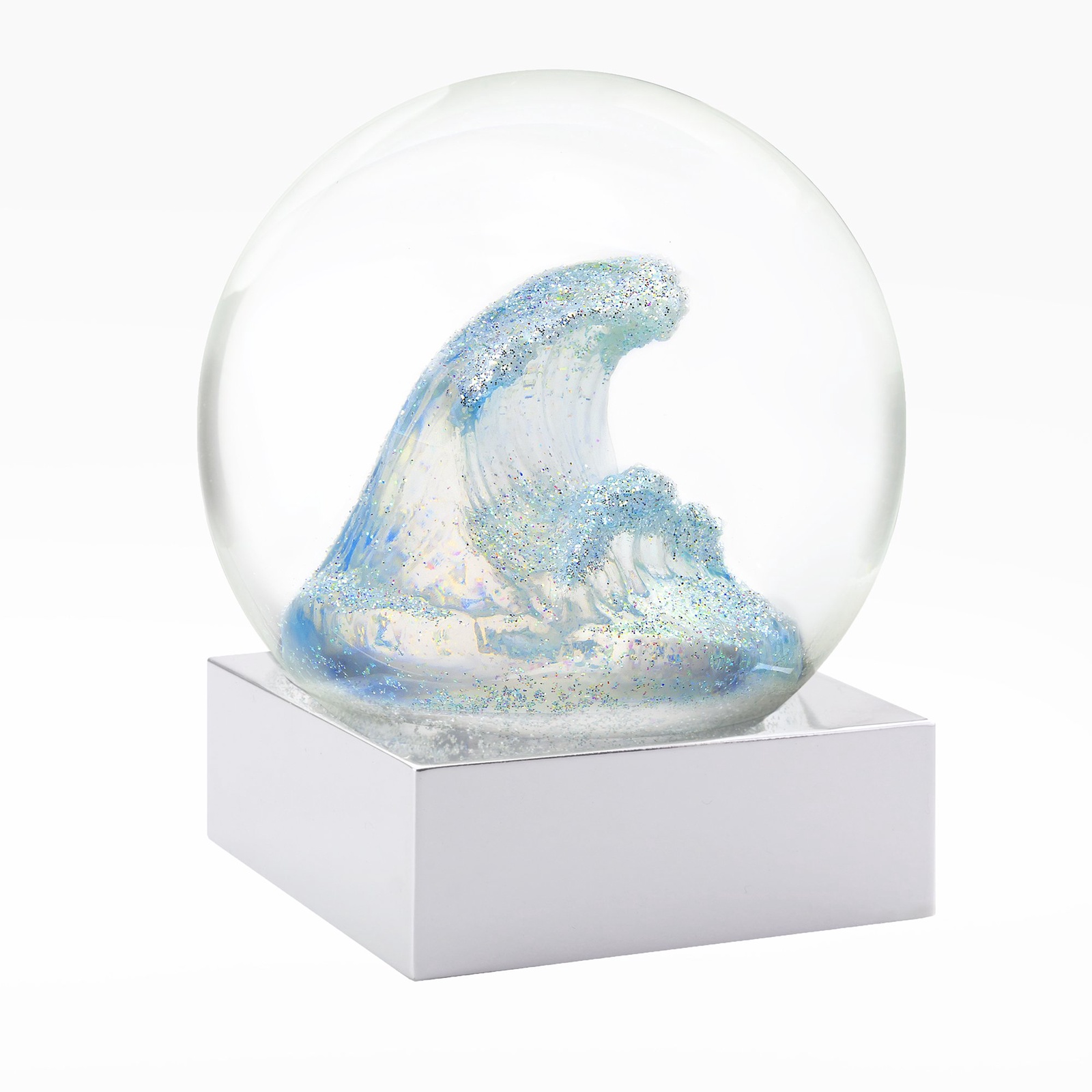 фото Статуэтка Glassglobe Стеклянный шар с блестками "Волна", Вода, Стекло, Полистоун
