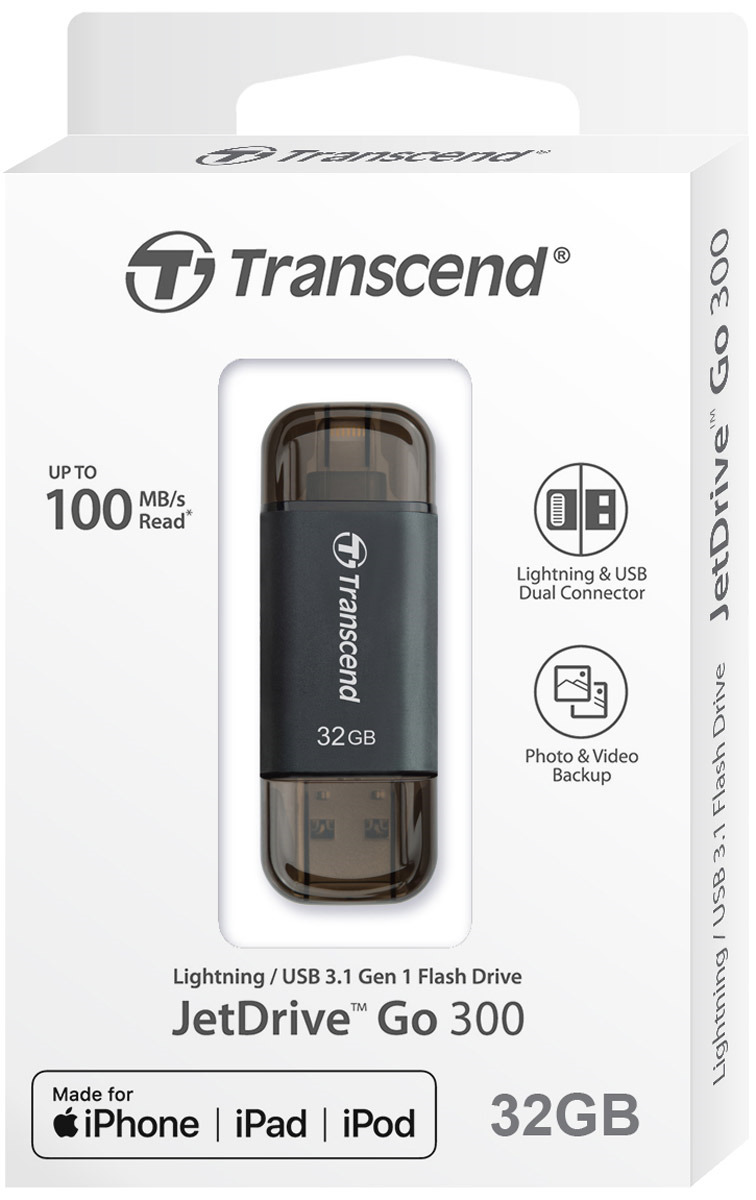 фото Флэш-драйв Transcend JetDrive Go 300, 32GB, черный