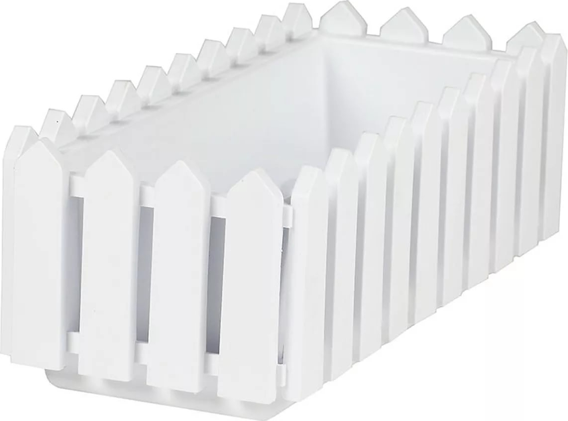 фото Балконный ящик Элластик-Пласт "Лардо", с поддоном, ЭП 012870, белый, 47 х 19,2 х 16 см