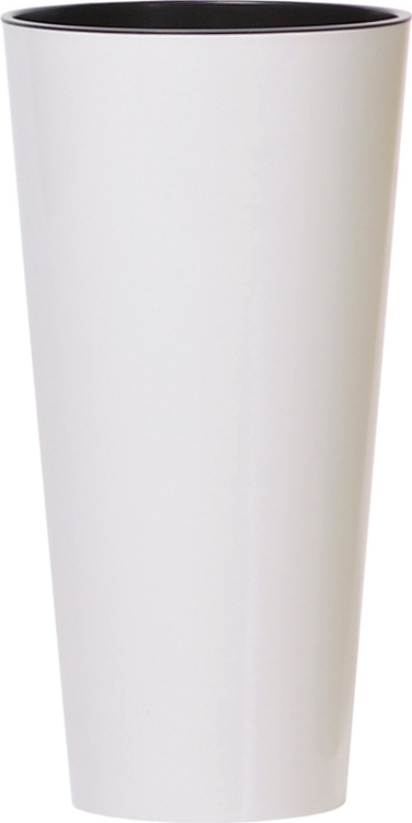 фото Кашпо Tubus Prosperplast Slim Shine, с контейнером, DTUS300S 449, белый, 57,2 х 30 х 30 см