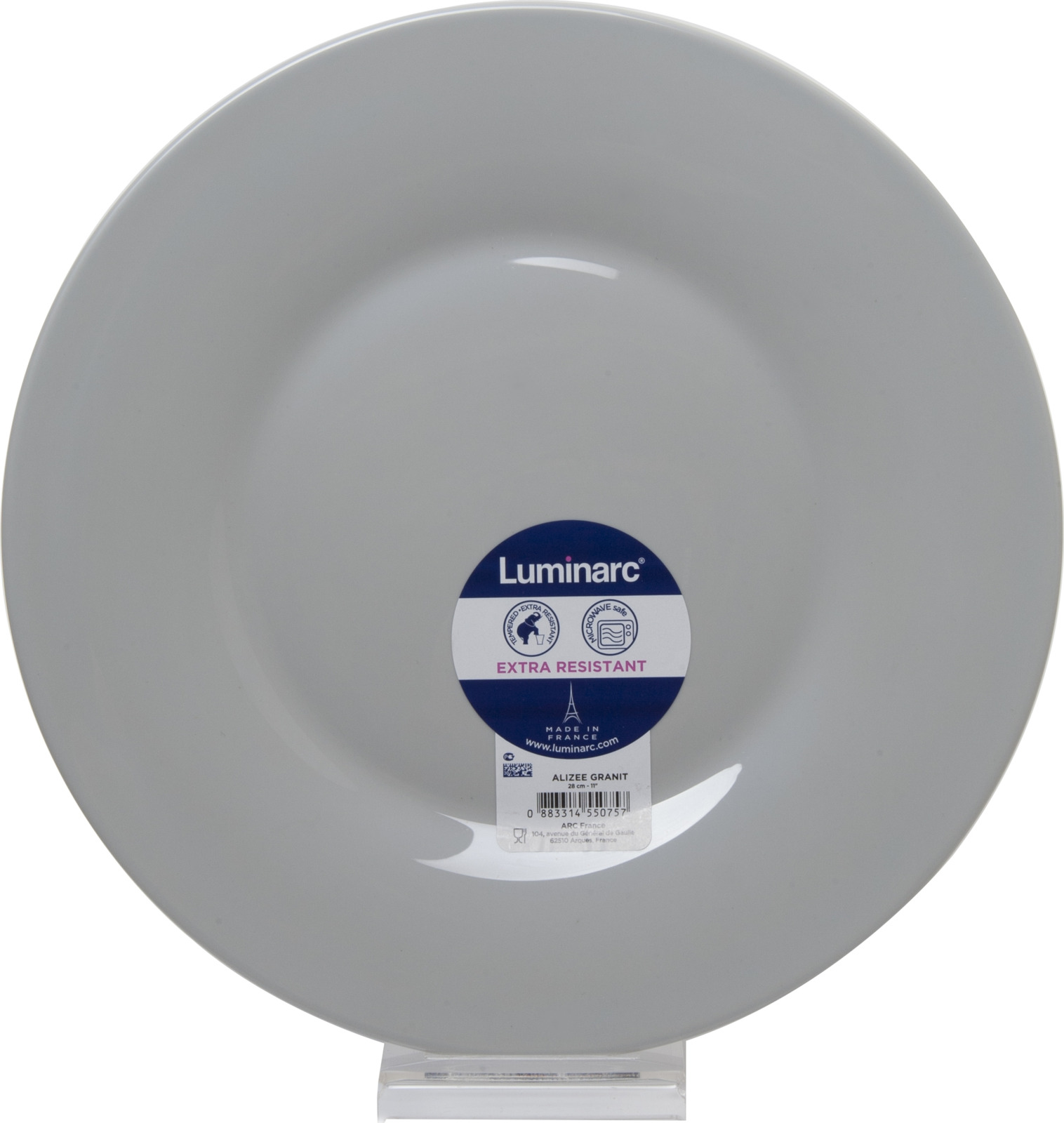 Тарелка Luminarc Ализе Гранит, L6437, серый, диаметр 28 см
