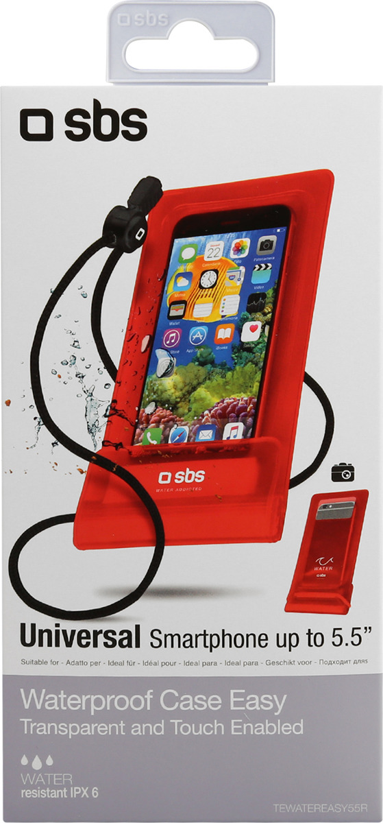 фото Чехол универсальный SBS для смартфонов до 5.5'', водонепроницаемый, красный