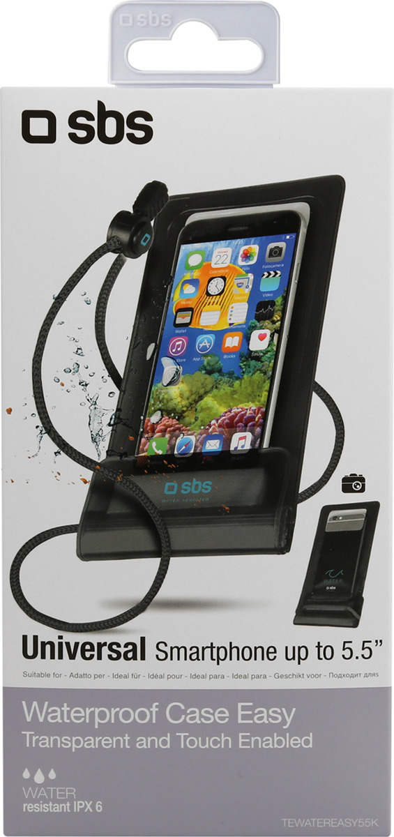 фото Чехол универсальный SBS для смартфонов до 5.5'', водонепроницаемый, черный