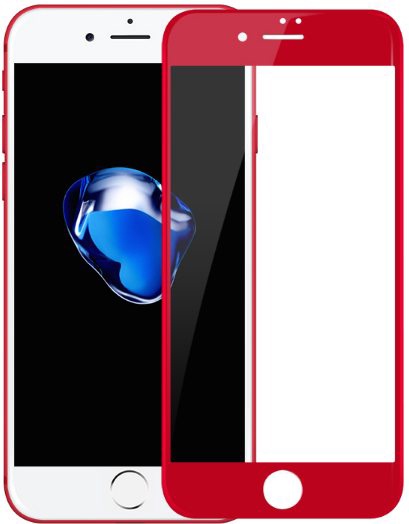 фото Защитное стекло Baseus PET Soft 3D Tempered Glass Film для iPhone 7, красный