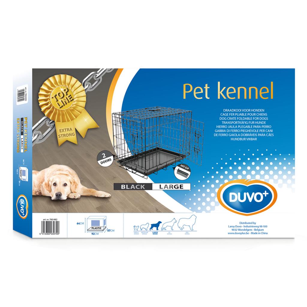 фото Клетка для животных DUVO+ (Бельгия) "Pet Kennel LARGE" 92х57х64см, черный
