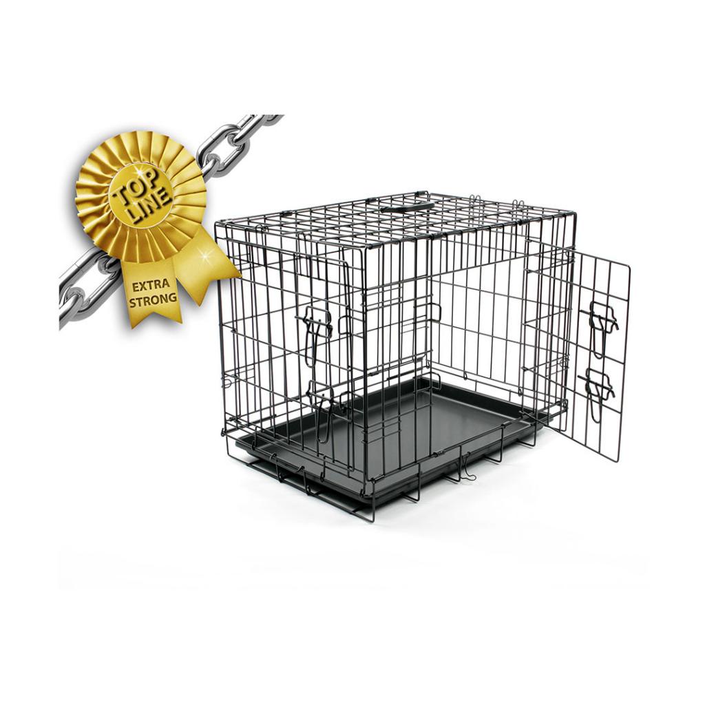 фото Двухдверная клетка для собак Duvo+ (Бельгия) "Pet Kennel SMALL", чёрная, 62х44х50см